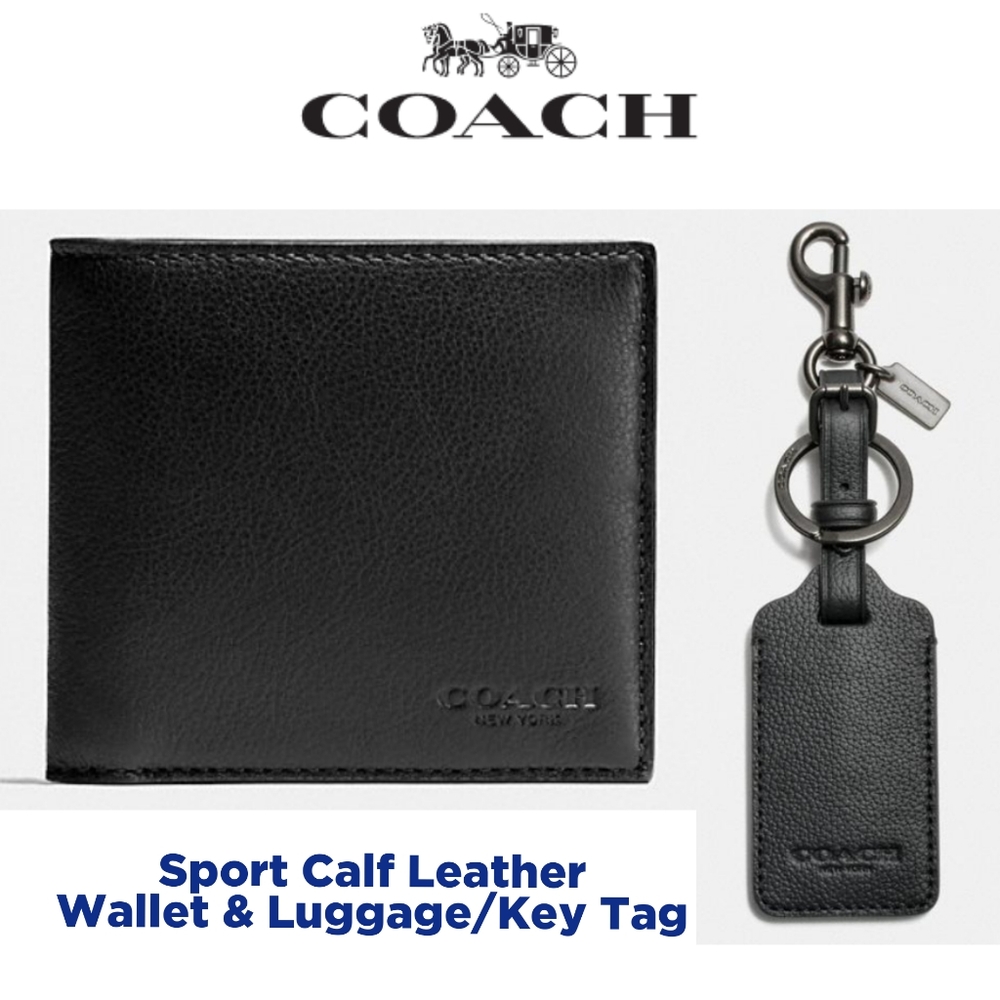 NEW Coach Leather Wallet & Luggage Tag